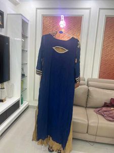 Blue Indo Western Gown