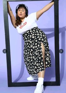 Animal Printed Plus Size Skirt