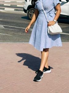 Blue Shirtdress with Tie Waist