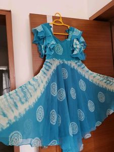 Blue &amp; White Tie-Dye Dress