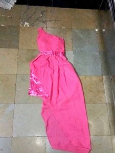 Pink One-Shoulder Dress