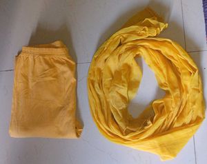 Yellow duppata and legging combo