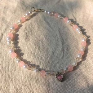 Beaded Heart Necklace/Choker