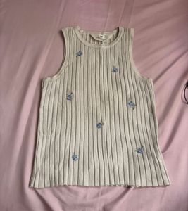 H&M Ribbed Floral Tank Top