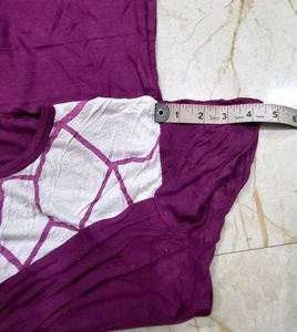Purple Floral Print Maxi nighty with sidecut