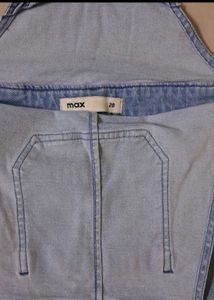 Max Light Wash Denim Dungarees For Girls