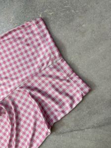 Checked High Waisted Flared Pants
