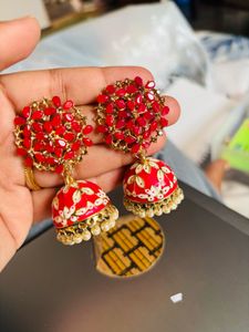 Pink Jhumkas