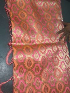 Elegant Pink &amp; Gold Banarasi Silk Saree with Tradi