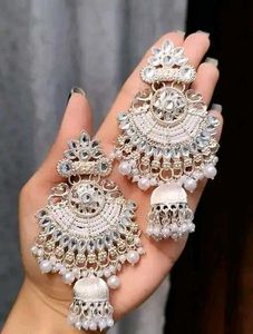 Elegant Silver Jhumka Earrings