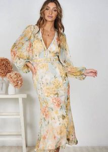 Floral Chiffon Maxi Dress