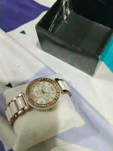 White And Golden Watch