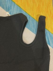 Black One-Shoulder Crop Top