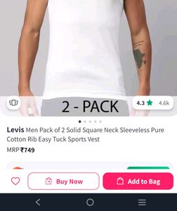 Levis Solid Innerwear Vest