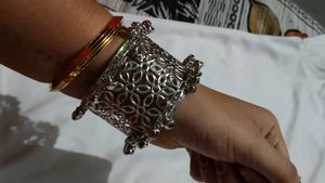 Silver Tone Boho Cuff Bracelet