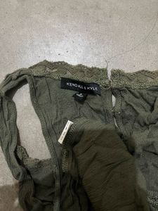 Kendall &amp; Kylie olive green peplum sleeveless top.