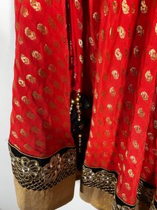 Cotton Blend Orange Ethnic Skirt(women)