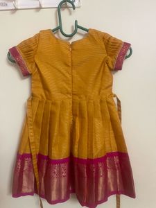 Never Worn Ethnic Banaras Pattu  Baby Girl Dress