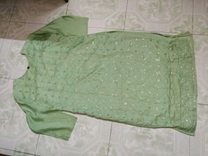 Mint Green Kurti Pant Dupatta Set