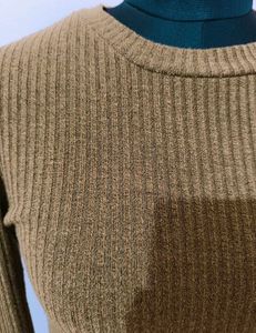 Wool Olive Cut Out Sleeve Dress 🔥