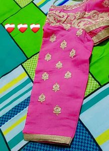 Pink Golden A line Side Cut Party Wear Kurta