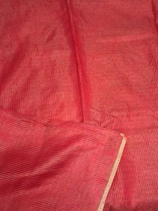 Red Woven Fabric with Gold Border