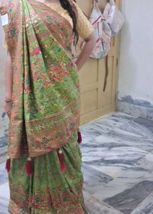 Pure Pashmina Silk Handwork Saree