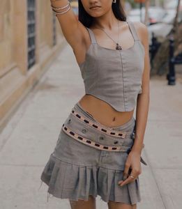 denims corset and skirt