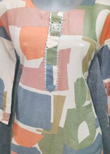 Abstract Print Kurta new not use