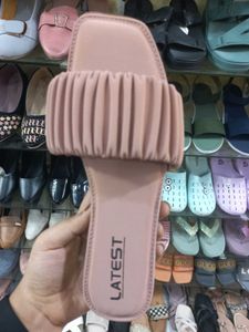 Pink Ruched Slides