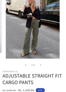 Dark Green Adjustable Cargo Jeans