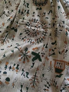 Hand-Painted Warli Art Fabric