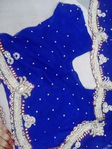 Zardozi Pearl Work Saree With Patticote Rarely Us