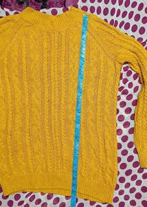 Yellow Knit Pullover Sweater