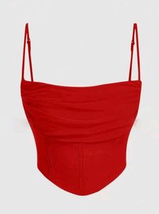 SOLID RED CORSET TOP