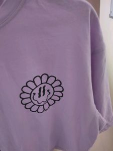 Lilac Oversized Cropped T-shirt