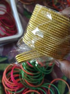 Metal Bangles And Silk Thread Bangle
