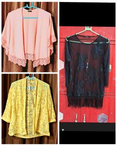 Combo Of 3 ,2 Shrugs n 1 Top Size 42 inches