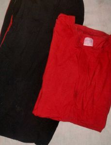 Kids&#39; Red Tee &amp; Black Pants Set
