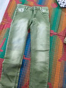 Olive Green Jeans .