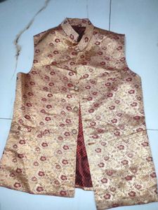 Elegant Floral Jacquard Sherwani Vest