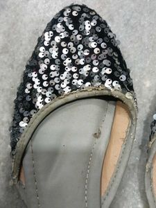 Sparkly Silver Flats