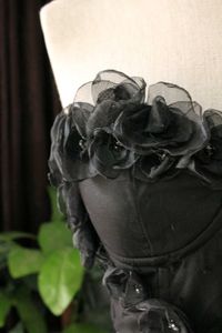 Black 3D Flower Beaded Corset Top