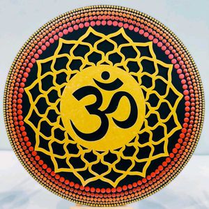 Hand-Painted OM Mandala Dot Art