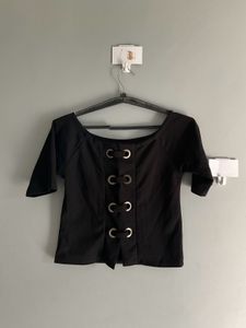 Chic Black Top - Unique Detail