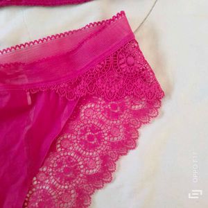 Pink Lace Lingerie Set