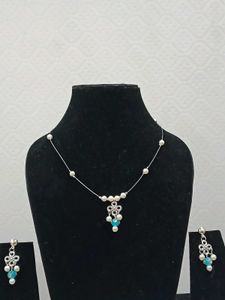 Silver invisible Necklace Set