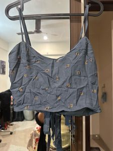 Stylish Blue Crop Top