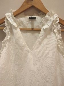 Ruffled White Beautiful Top