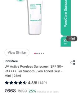 Innisfree Uv Active Poreless Sunscreen